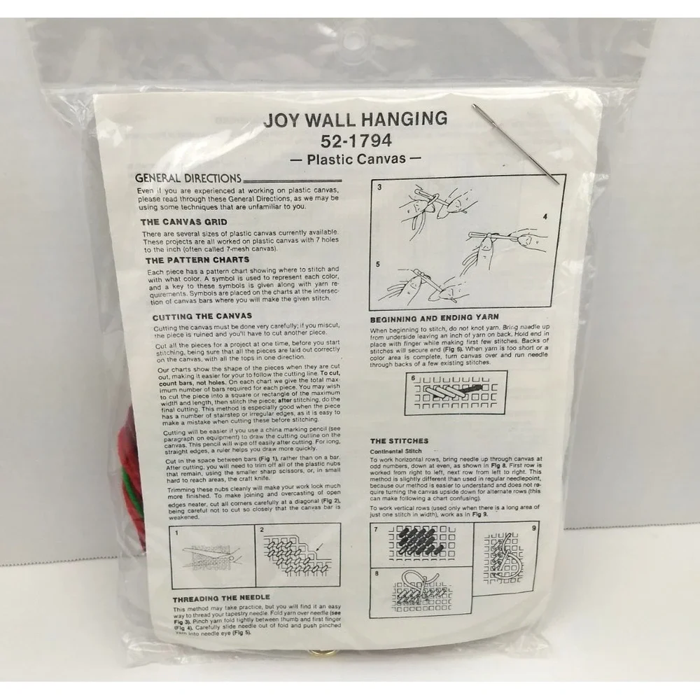 Needlecraft Ala Mode Plastic Canvas Kit Santa Card Holder & Joy Wall Hanging NEW